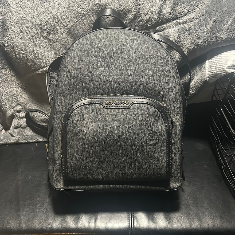 Michael Kors Black Backpack Signature Design